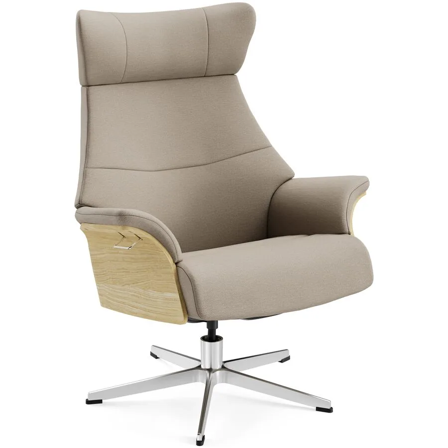 Conform Sessel Airness 24 taupe Stoff, Eiche, Aluminium B 81 T 163 H 101 cm - Möbel Konfigurator: Traummöbel individuell zusammenstellen