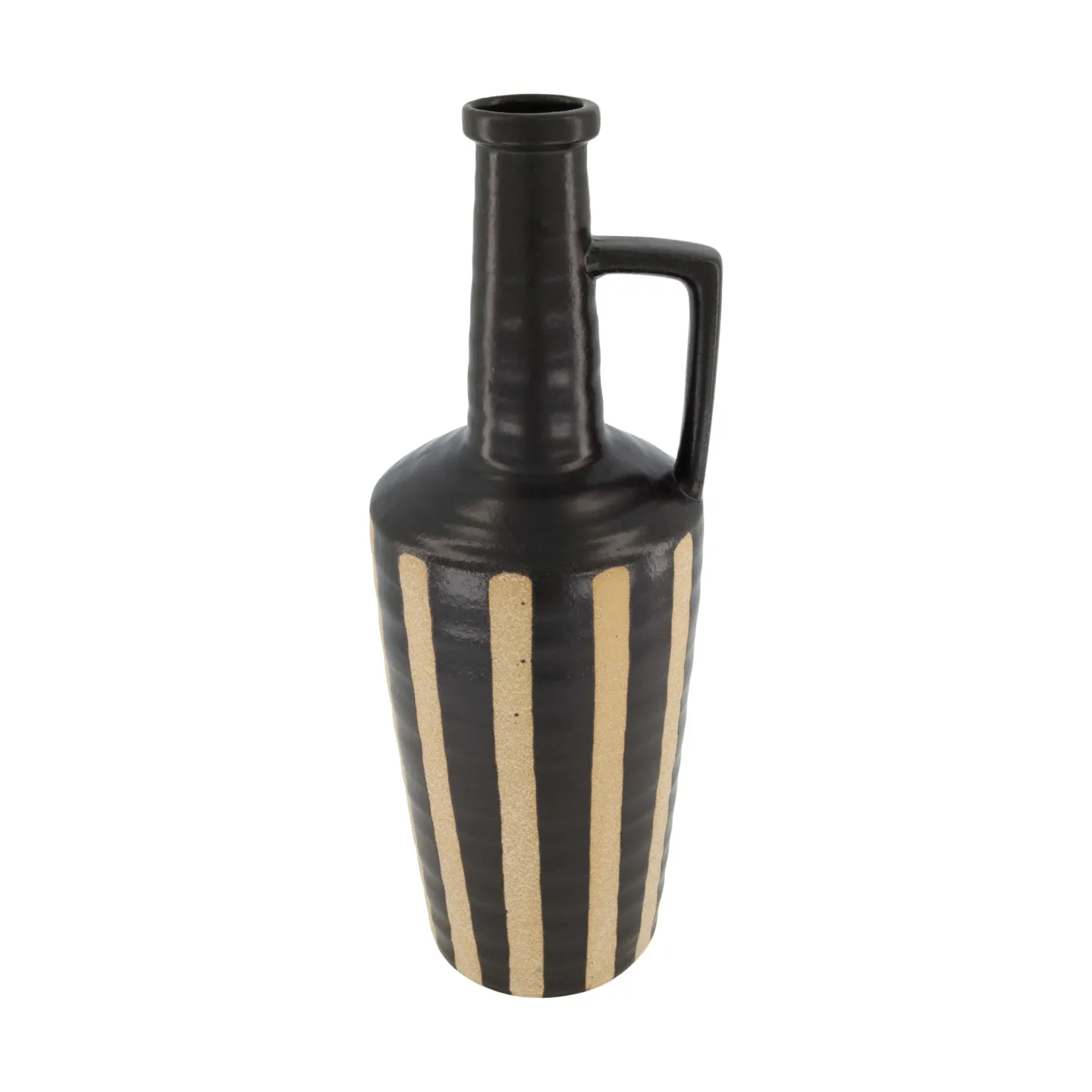 Decofinder Vase Flasche Keramik, Schwarz | Schubiger Möbel