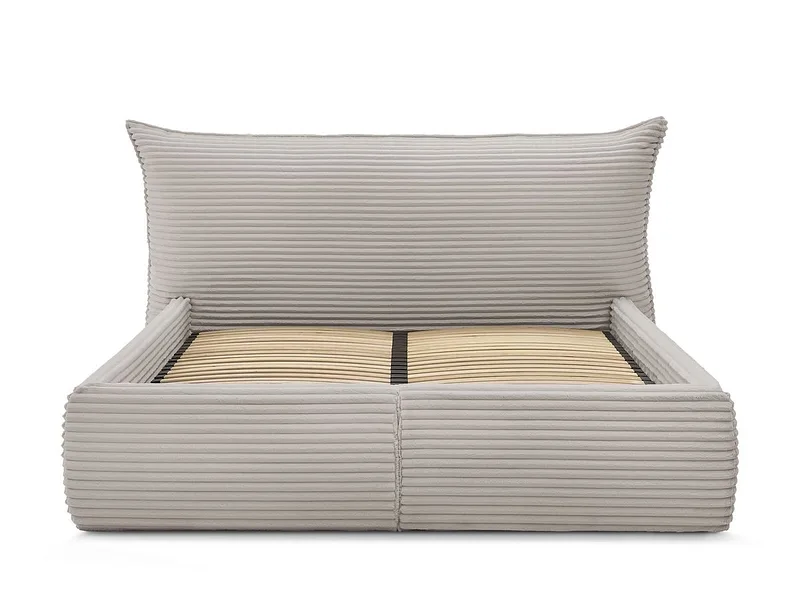 Kastenbett BOBOCHIC JADE 160x200cm cord-stoff taupe