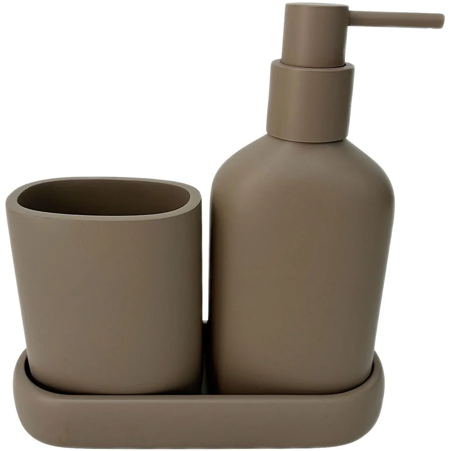 Badezimmer-Set Kim taupe Polyresin
