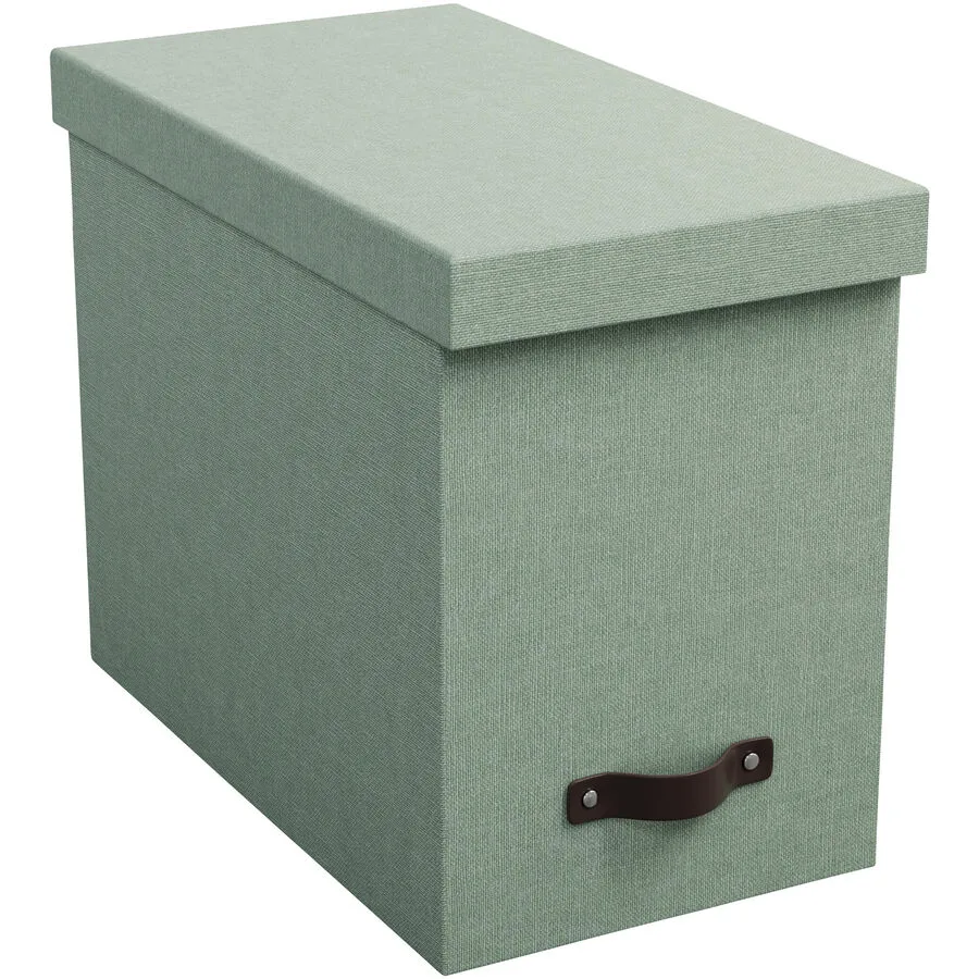 Hängeregisterbox Bigso Box soft teal Papier/Leder B 18.5 T 35 cm