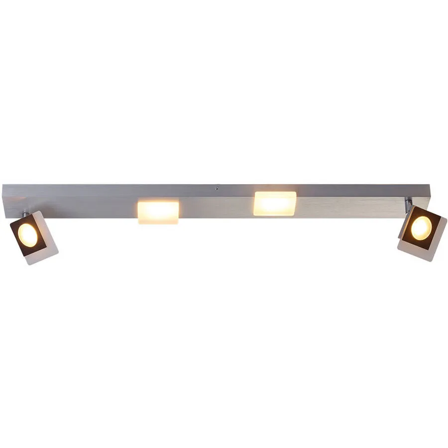 Bopp Deckenlampe Session Silber Aluminium 8 cm 12 cm - Farbe: Aluminium geschliffen - LED - Lichtfarbe: Extra warmweiss - Deckenlampe- LED