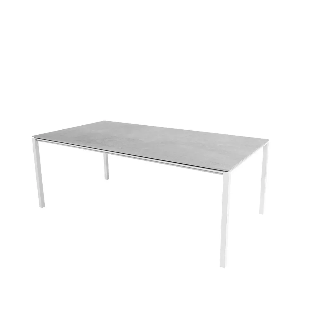 Cane-line Pure matbord Fossil grey-vit 200x100 cm