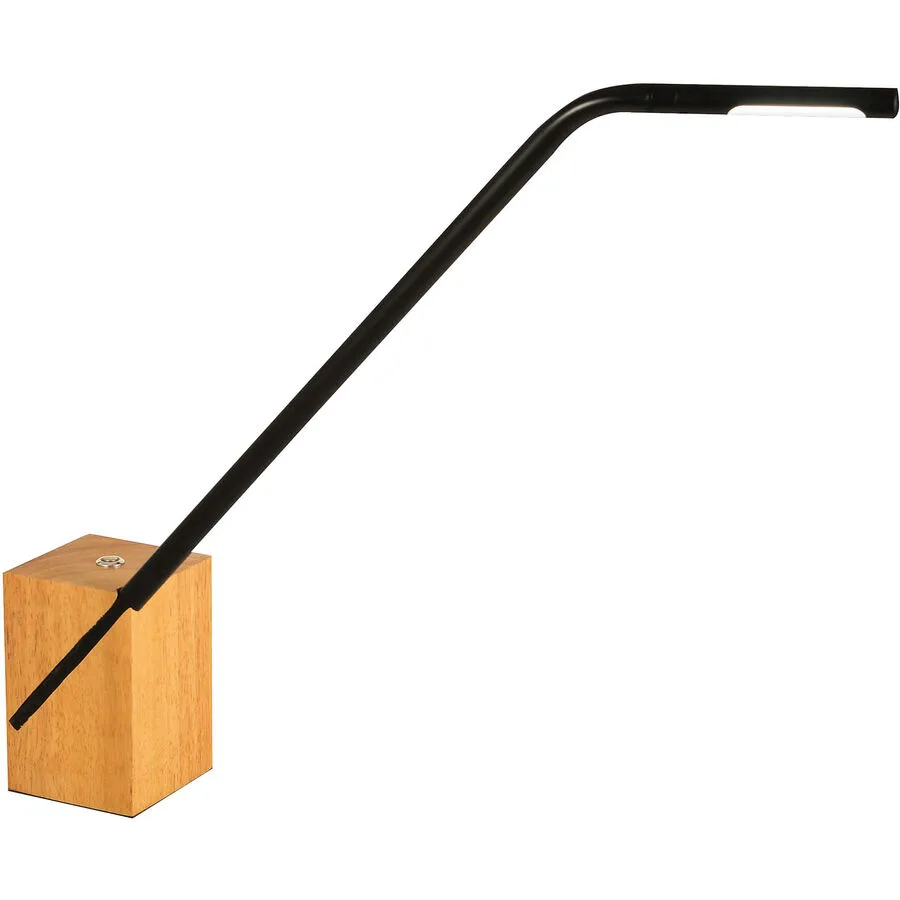 Tischlampe Volero Weiss Holz/Metall 60 cm 48 cm - Farbe: schwarz/Eiche - LED - Lichtfarbe: Warmweiss - LED Energiesparlampen