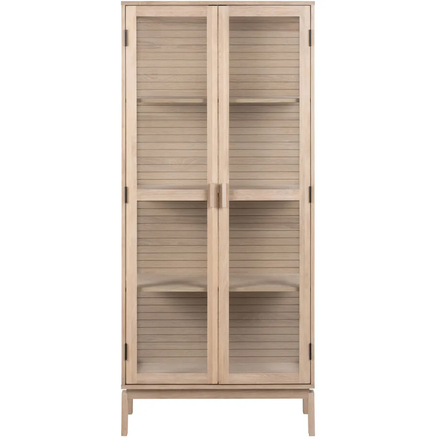 Vitrine Sander beige MDF/Glas B 80 H 180 cm