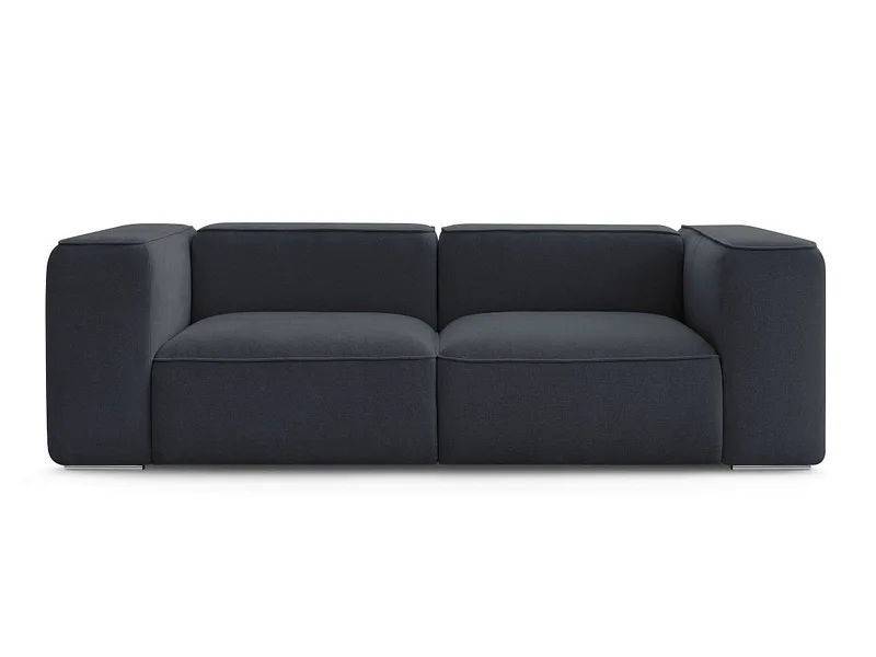 2er Sofa BOBOCHIC ZEPHYR Stoff mit Textur dunkelblau