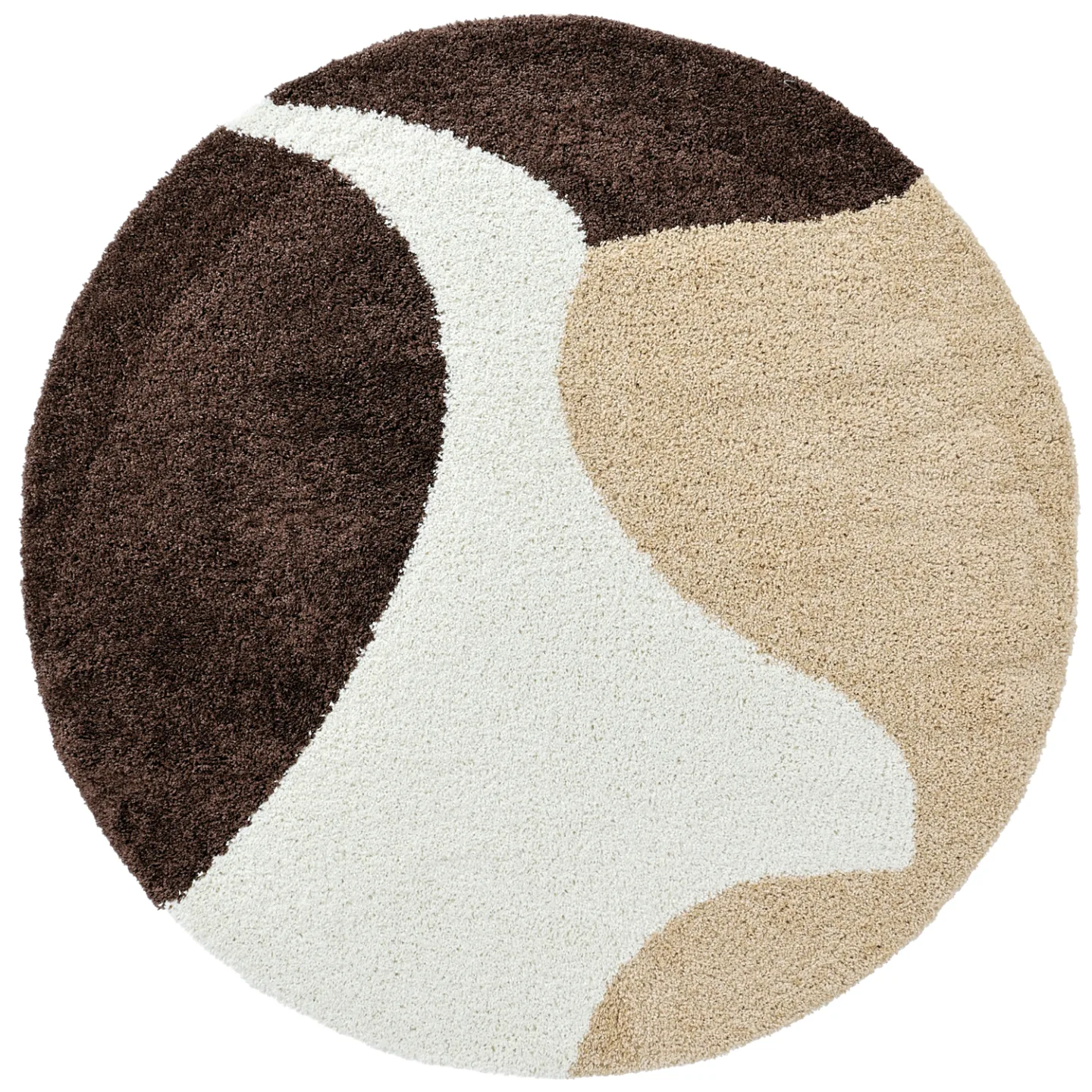 Runde tepper - Chiniot (brun/beige/hvit) (Størrelse: Ø 200 cm)