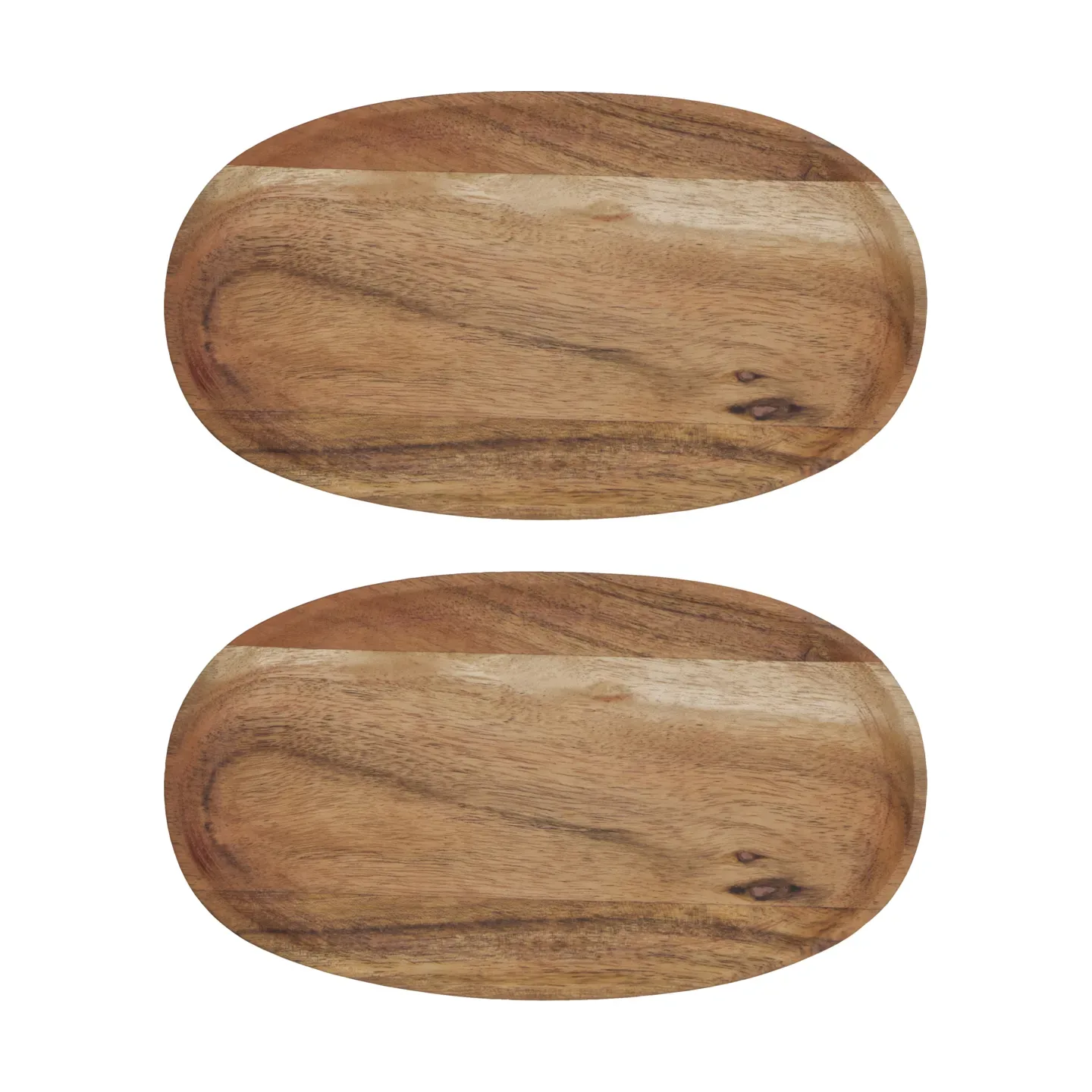 House Doctor Wood Tablett 12,5x22,5 cm 2er-Pack Natur