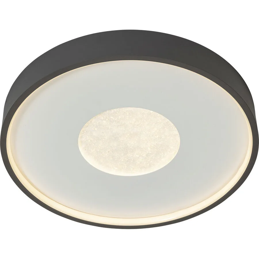 Deckenlampe Barletta dunkelgrau Kunststoff/Metall - LED - Lichtfarbe: Extra warmweiss - Material: Metall/Kunststoff - Deckenlampe- LED
