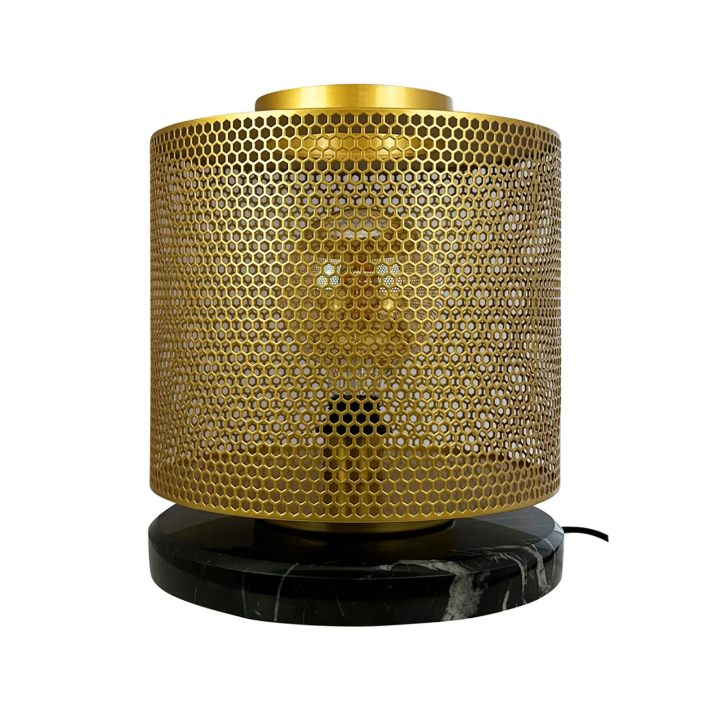 Nantes Tischleuchte, Messing/Marmor, Ø 30 cm - Dyberg Larsen - Wohnzimmer - Skandinavisch - Einflammig