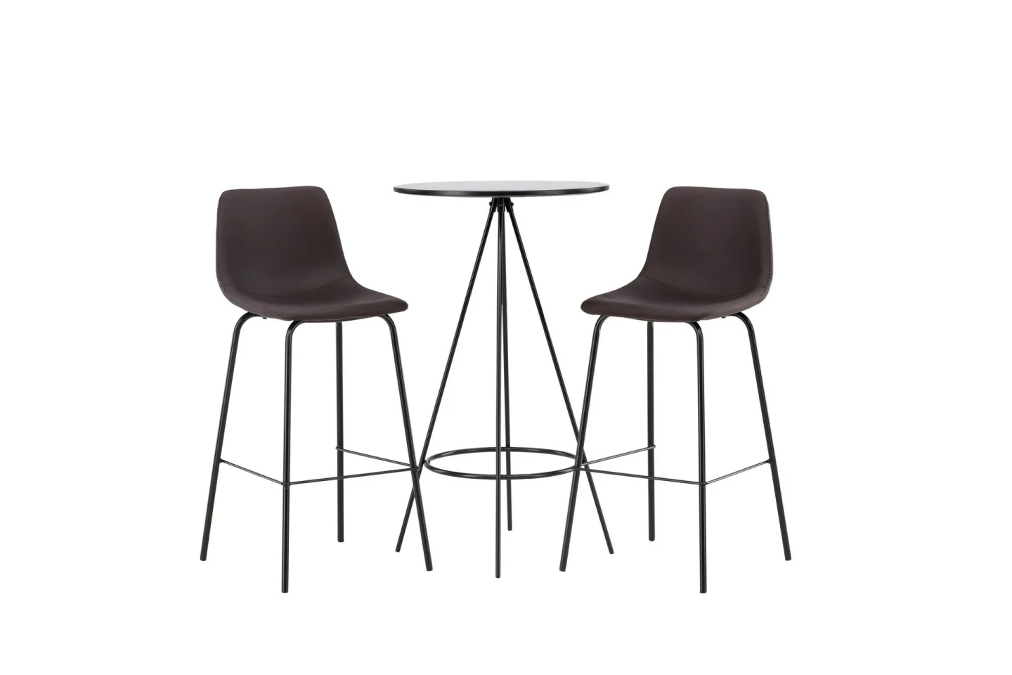 Bistro Matgrupp 60 cm Rund med 2 Alexi stolar - Svart