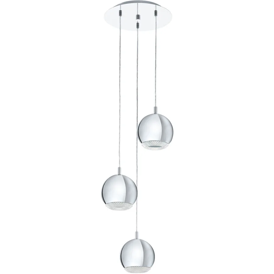 Pendellampe Conessa Grau Kunststoff/Metall 110 cm - Farbe: Chrom/klar - LED - Lichtfarbe: Warmweiss