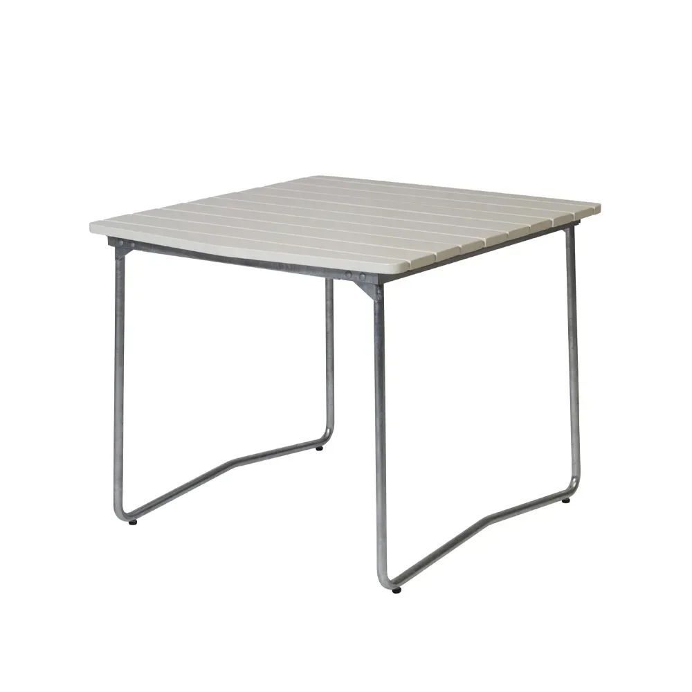 Grythyttan Stålmöbler B31 matbord 92x84 cm, Vit lack ek-varmförzinkat stativ