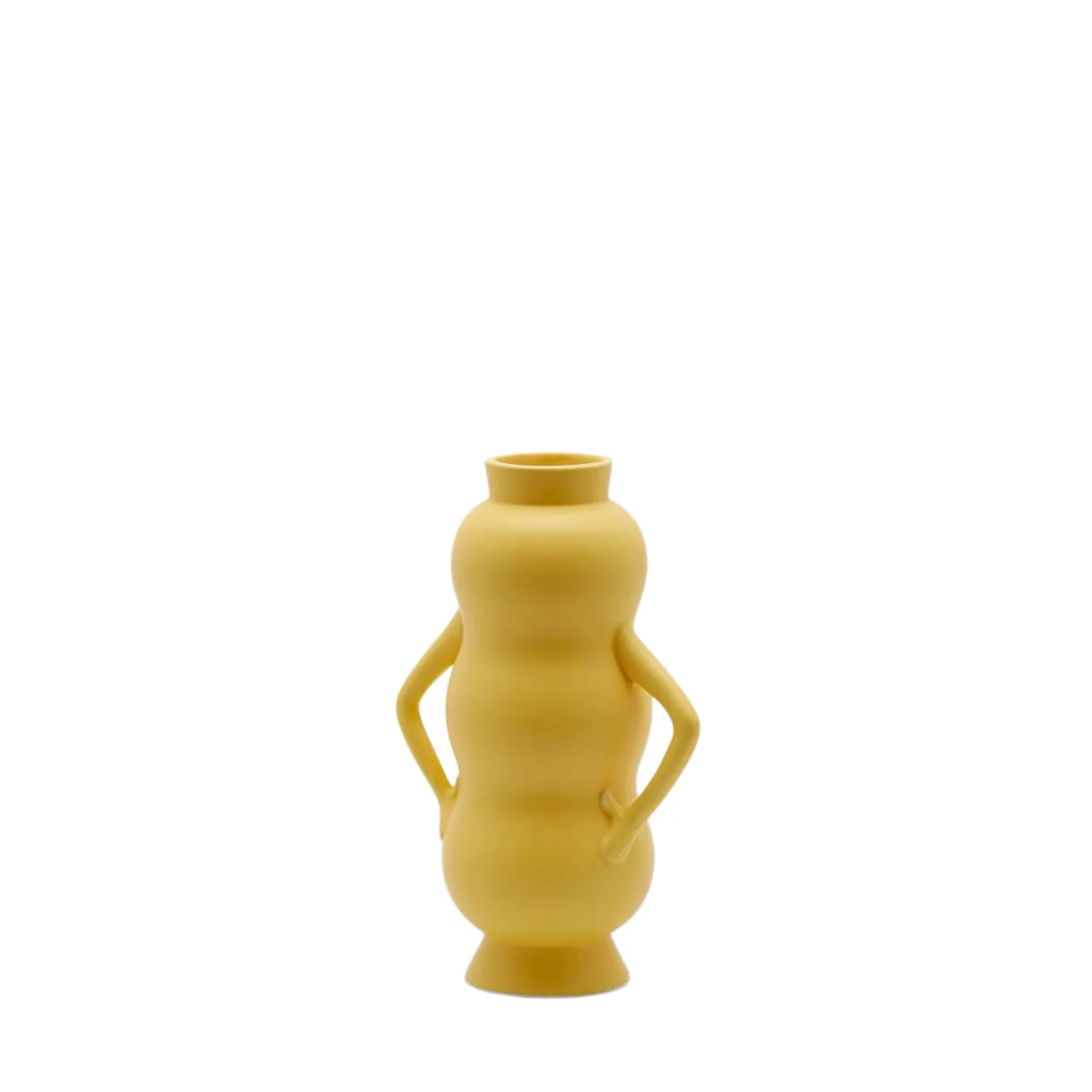 Edg Vase Trilobo Keramik Gelb H: 24 cm | Schubiger Möbel