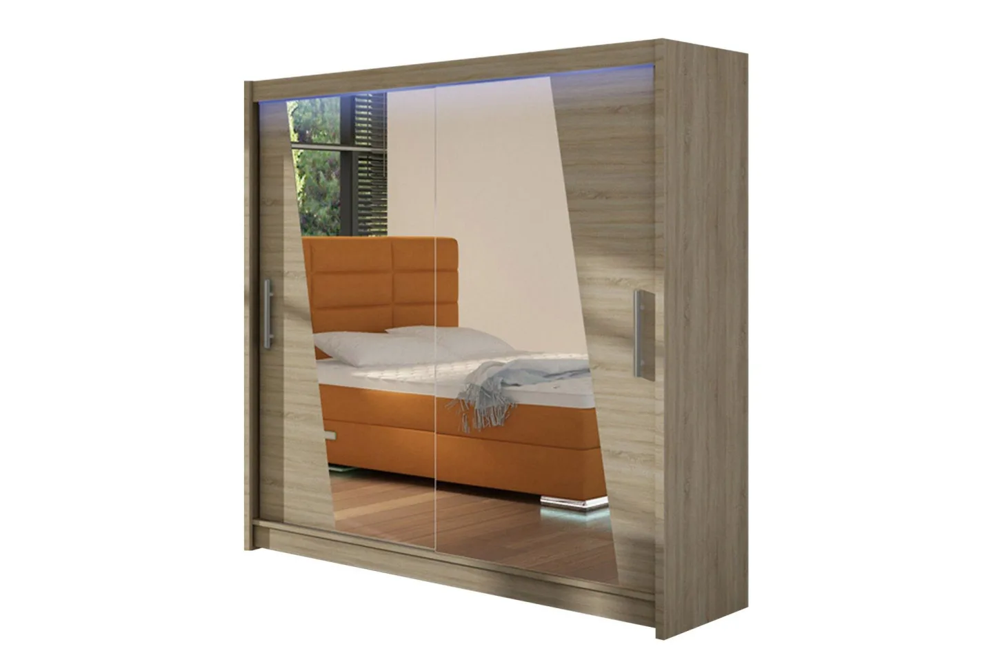 Prag Garderob med Spegel 180x215 cm - Beige