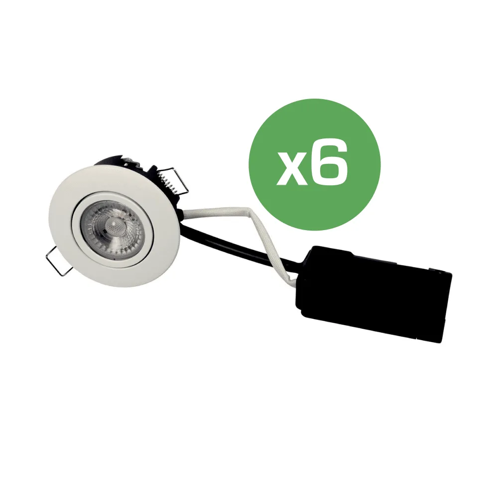 Luna Spot Låg profil IP44 Dim 927 Matt vit 6-pack
