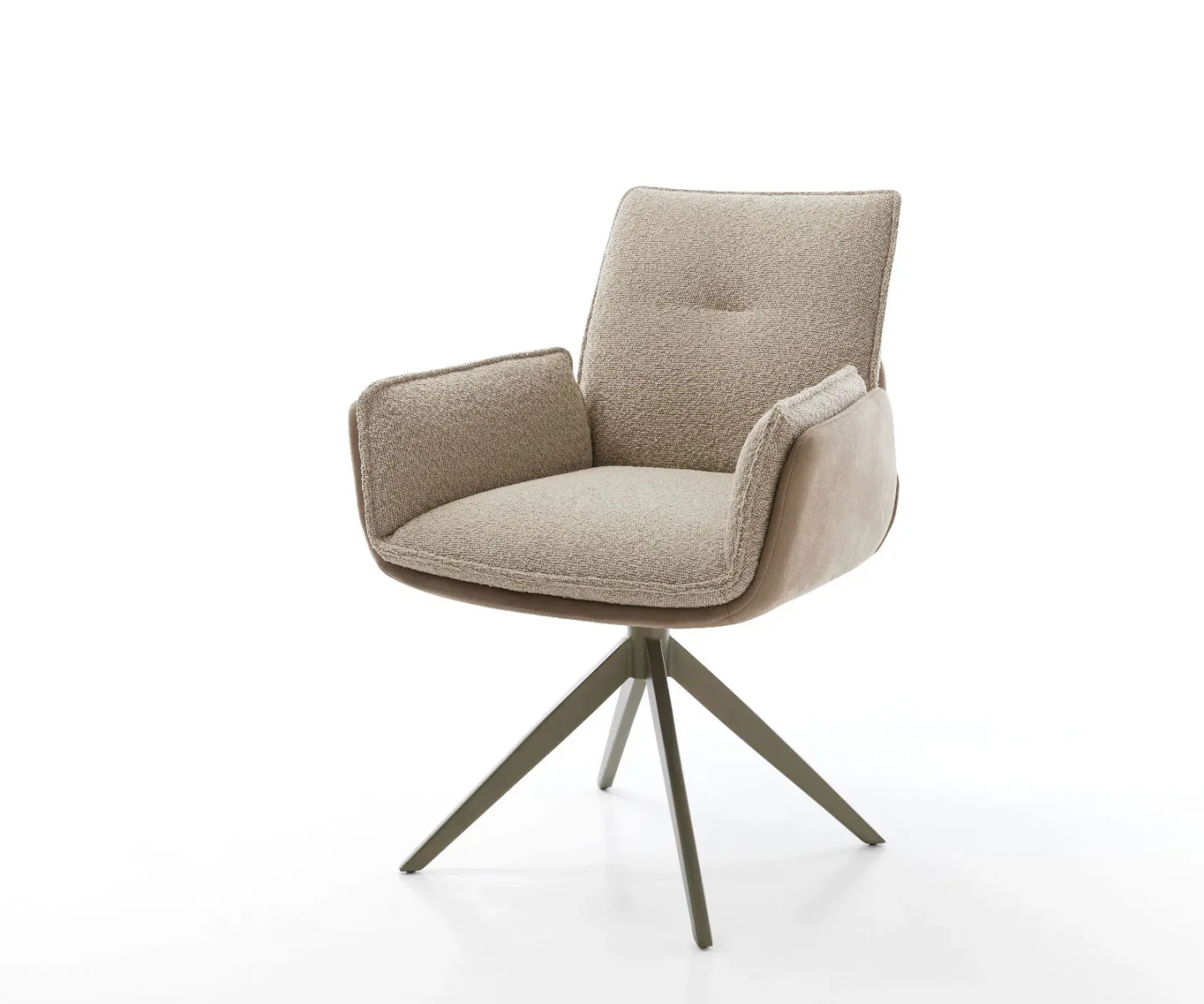 Drehstuhl Nela-Flex Materialmix Schlamm Kreuzgestell breit Effektfinish Titan 360° drehbar Wippfunktion