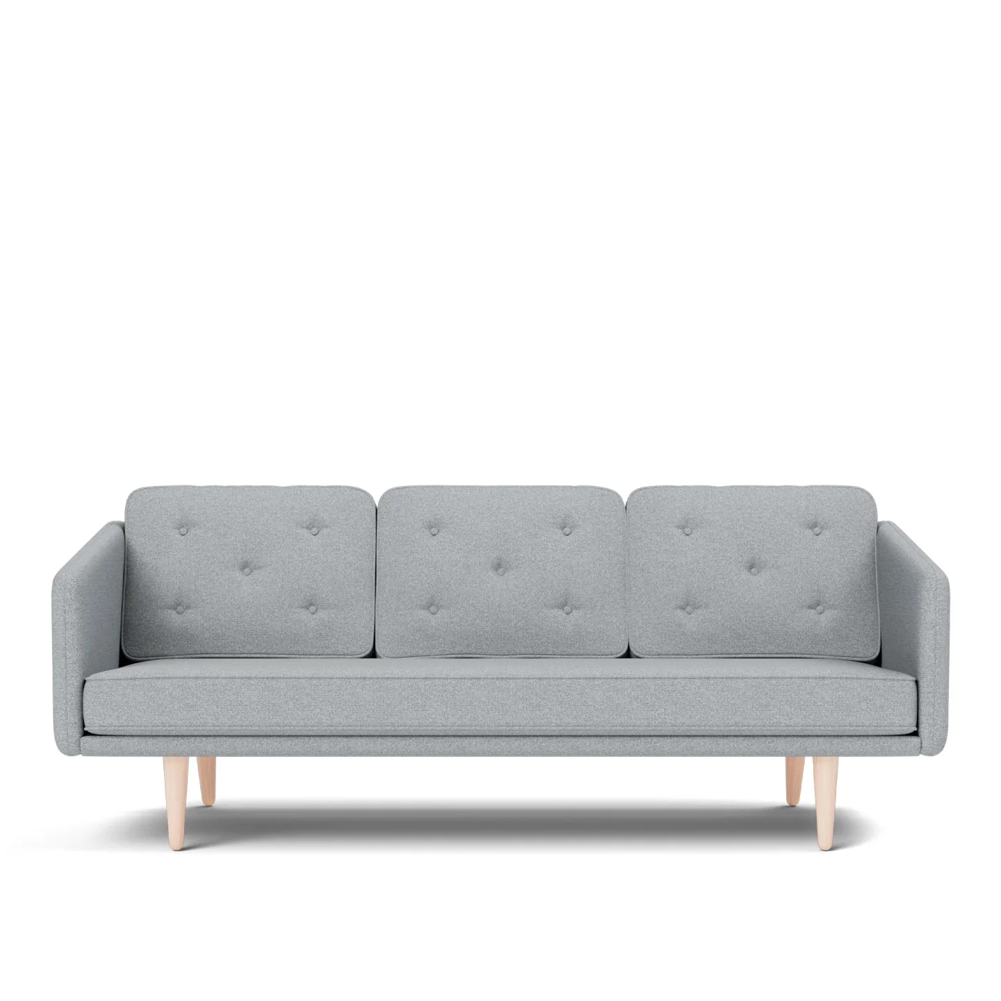 Fredericia Furniture - No. 1 Sofa - 3 seater - 206 cm - Hallingdal 130 - Oak soap treated - Soffor - Børge Mogensen - Grå - Textilmaterial