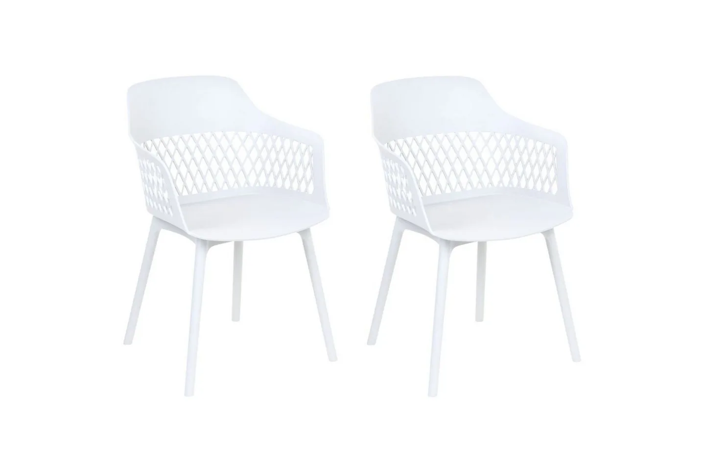 Set med 2 matstolar Almira - Vit