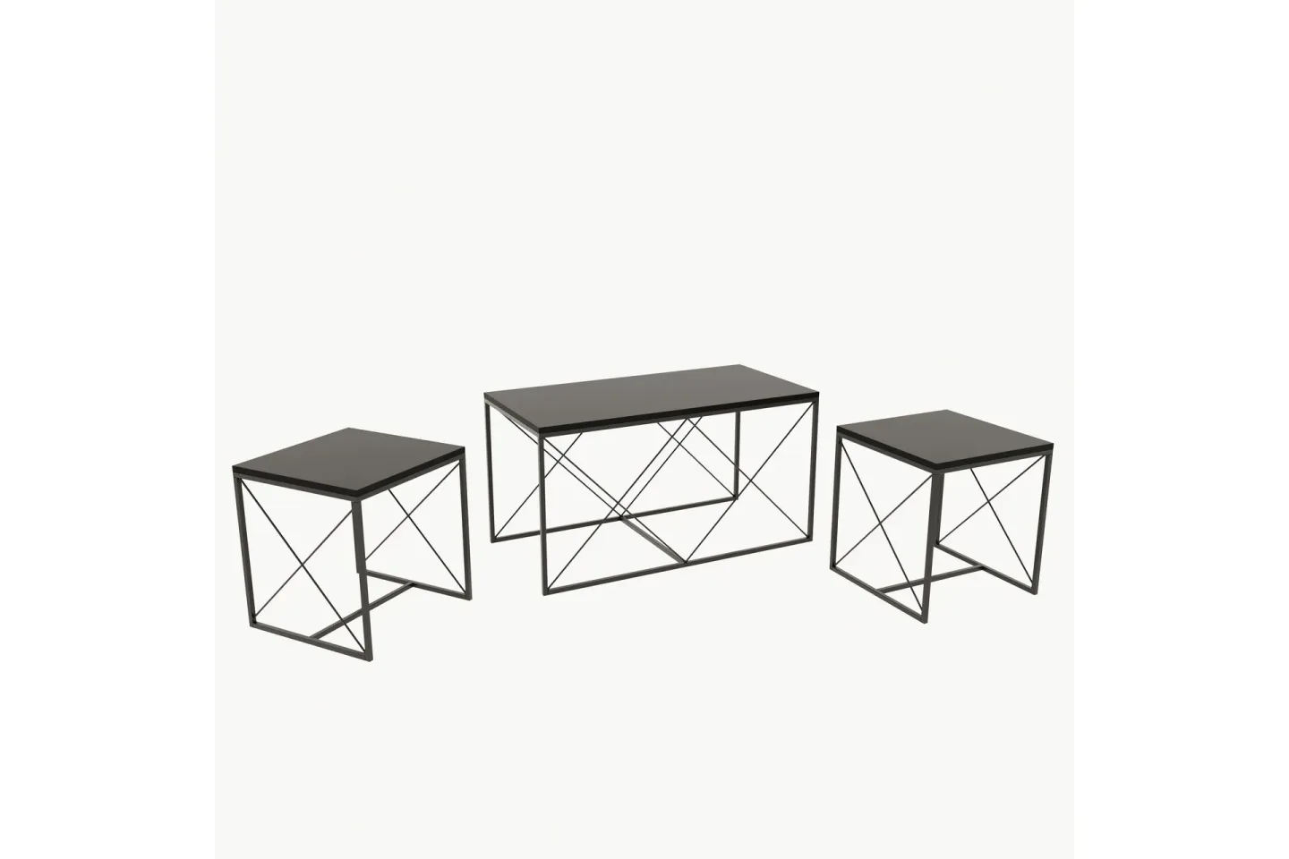 Soffbord Defneia 100 cm - Antracit/Svart