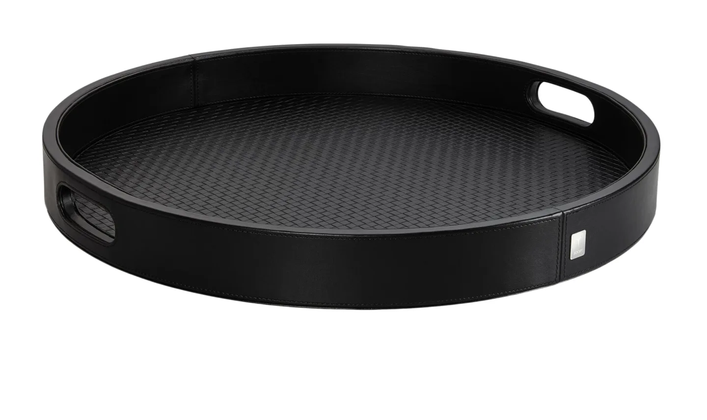 Joop Tablett Lederoptik, Schwarz D: 46cm | Schubiger Möbel