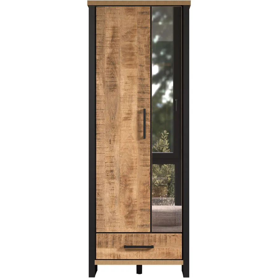 Garderobenschrank Rhodes braun/schwarz Holzwerkstoff B 73 T 39 H 195 cm