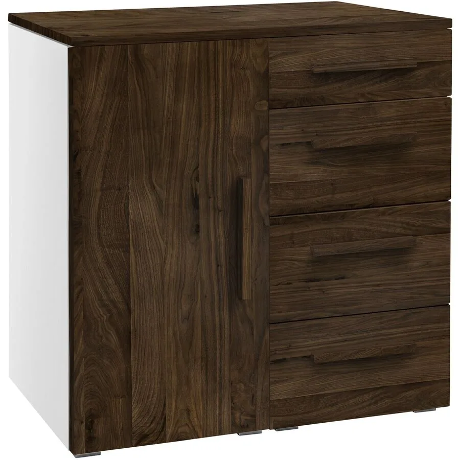 Hasena Kommode Jenni weiss/Nussbaum Holz/MDF B 90 H 86 cm