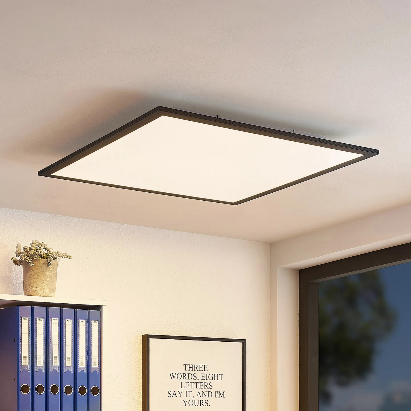 Nelios Deckenleuchte LED 4000K 62x62 Black - Lindby - Küche - Modern - Kunststoff - Eckig