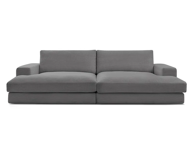 Sofa BOBOCHIC LEONARD Cord-Stoff dunkelgrau