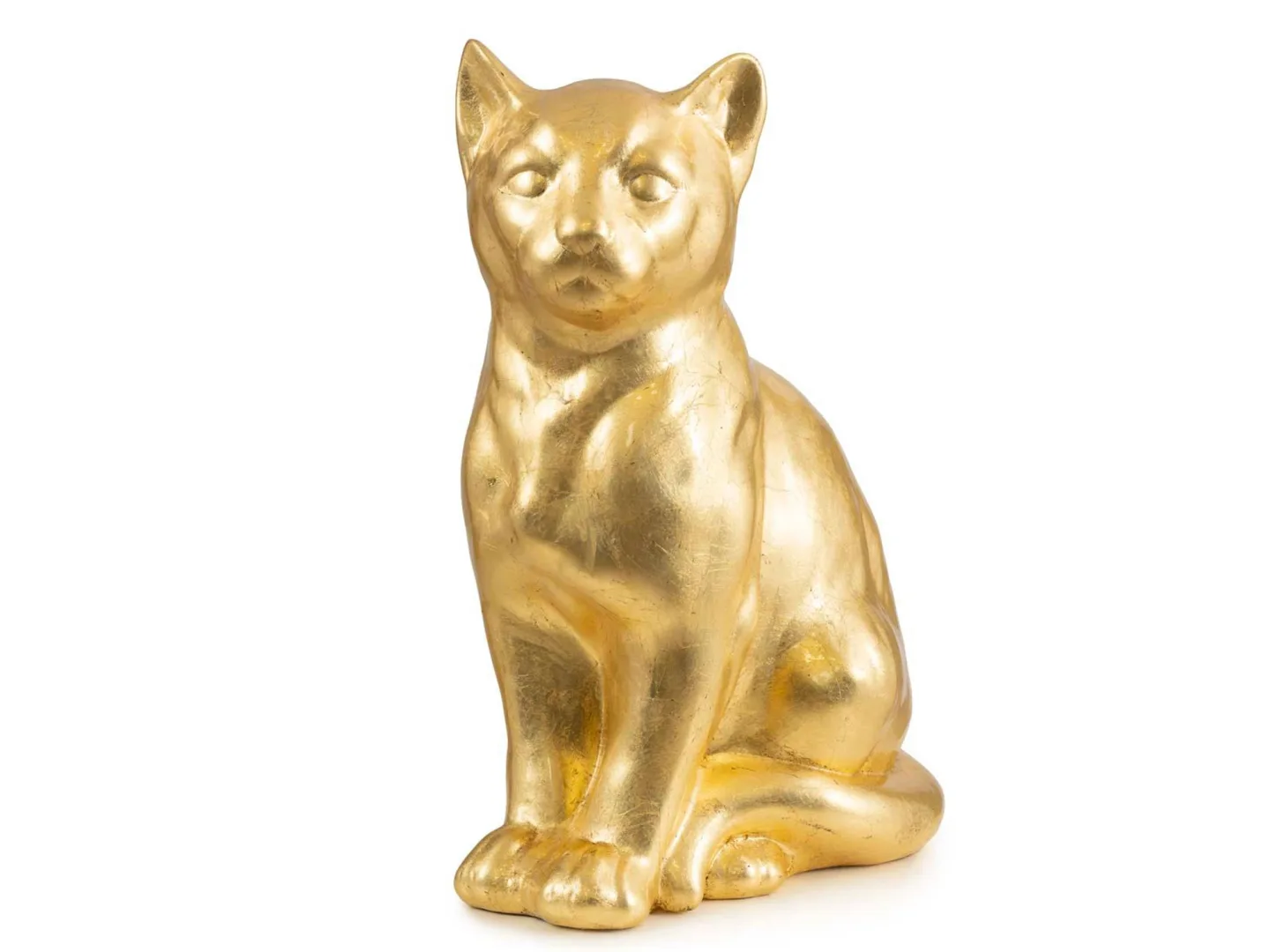 Abhika Figur Katze Sitzend Gold H: 41 cm | Schubiger Möbel