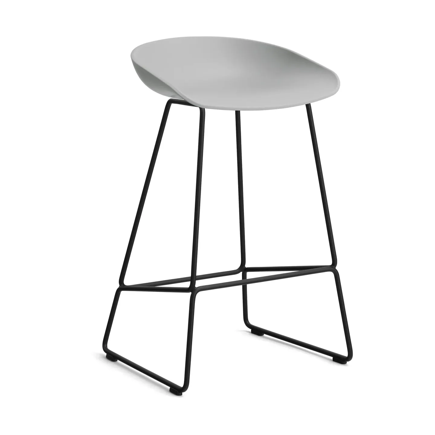 HAY About a Stool 38 Low Barhocker 2.0 Concrete grey-schwarzes Stahlgestell