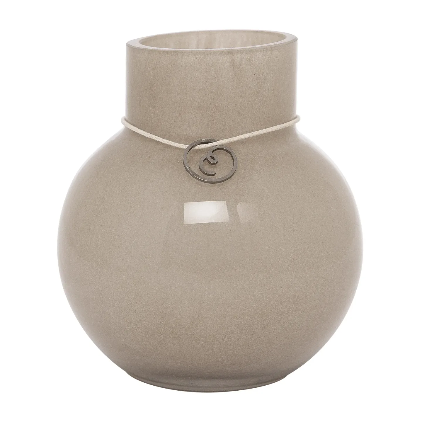 ERNST Ernst Glasvase rund beige H10cm Ø9cm