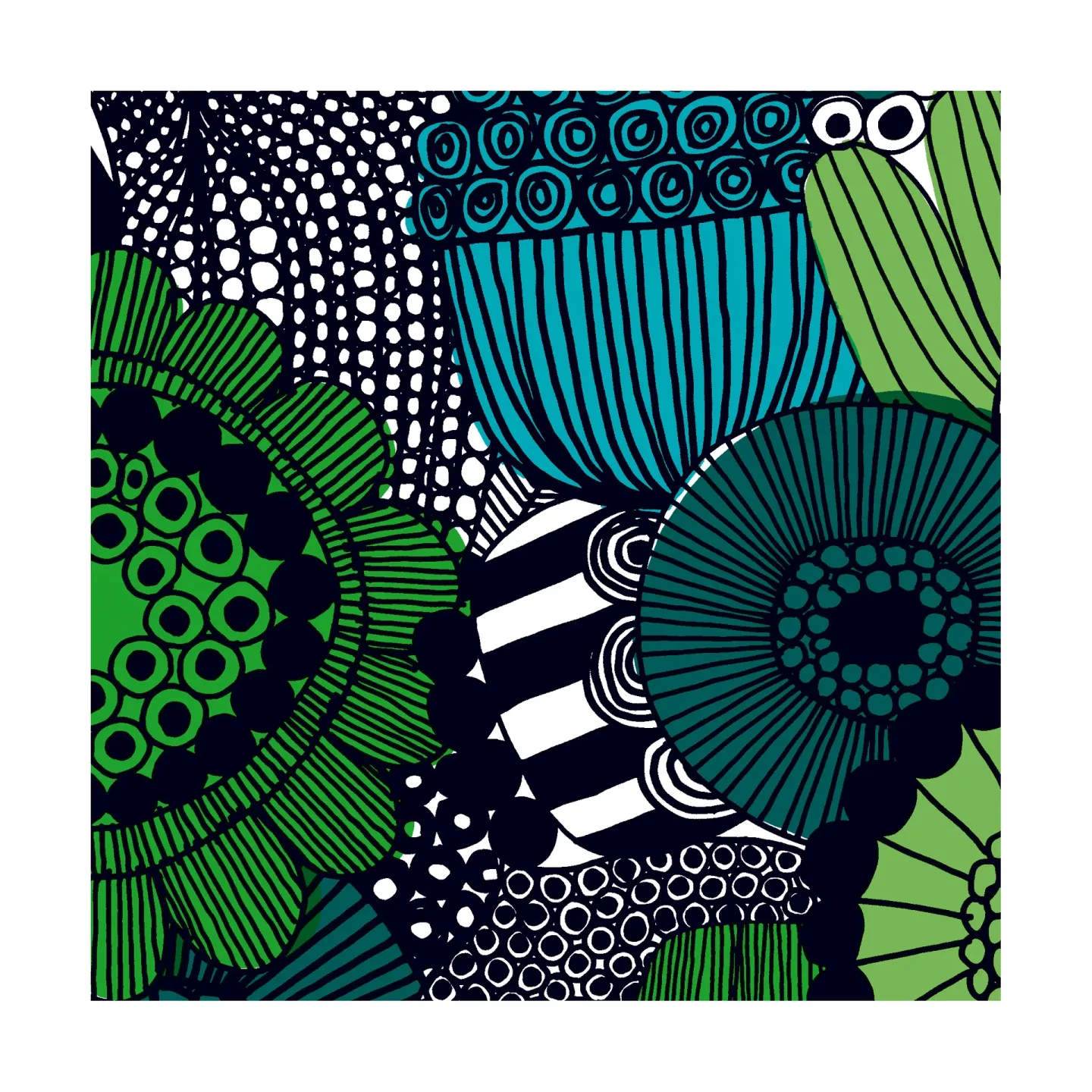 Marimekko Siirtolapuutarha Serviette 33 x 33cm 20er Pack Blue-Green