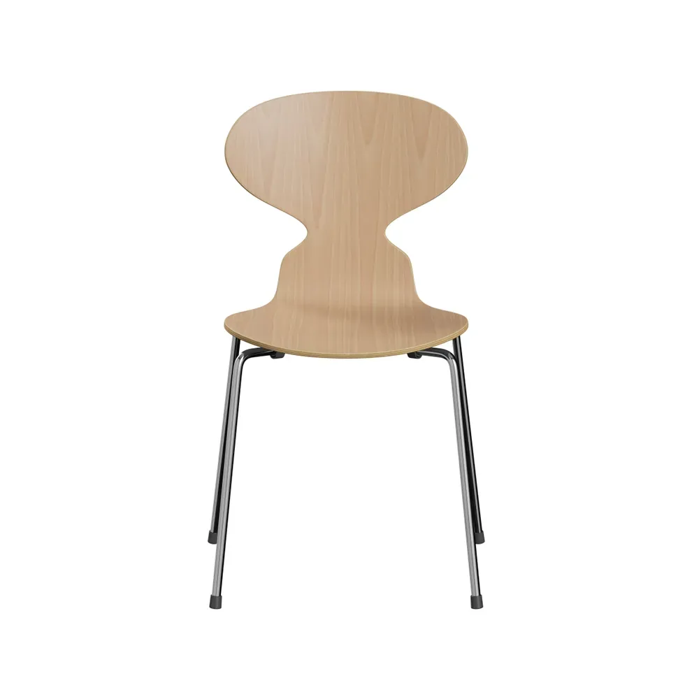 Fritz Hansen Myran 3101 stol bok klarlack, kromat stålstativ