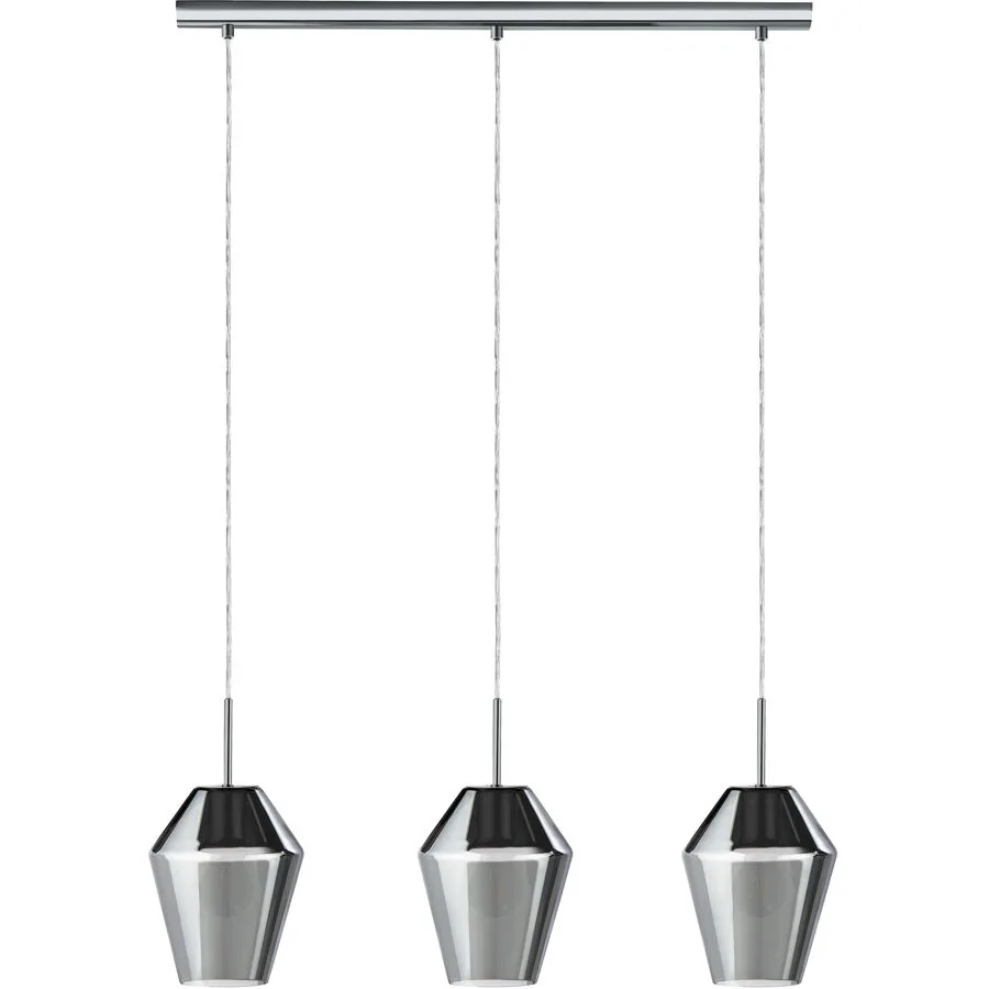 Eglo Pendellampe Murmillo Schwarz/Grau Stahl 17 cm 150 mm - Farbe: silber - Material: Stahl/ Glas