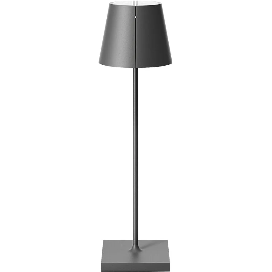 Tischlampe Nuindie Tango Schwarz Aluminium 11 cm 38 cm - Farbe: anthrazit - LED - Lichtfarbe: Extra warmweiss - LED Energiesparlampen