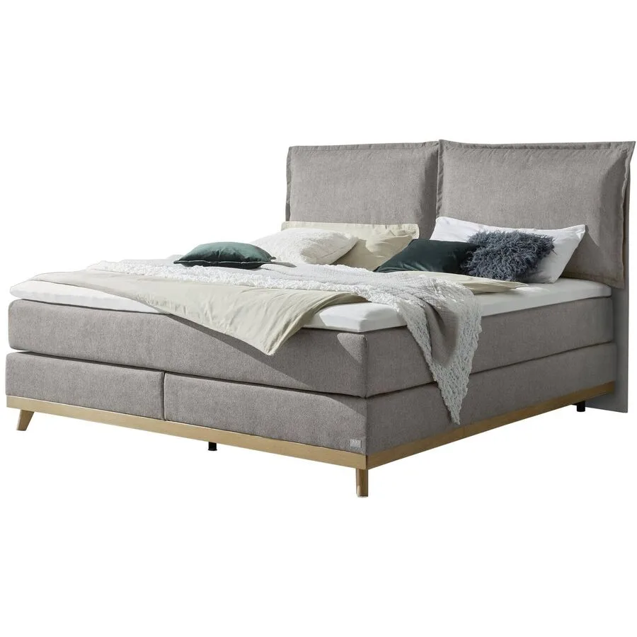 Hasena Boxspringbett Imelda grey Stoff 140 x 200 cm