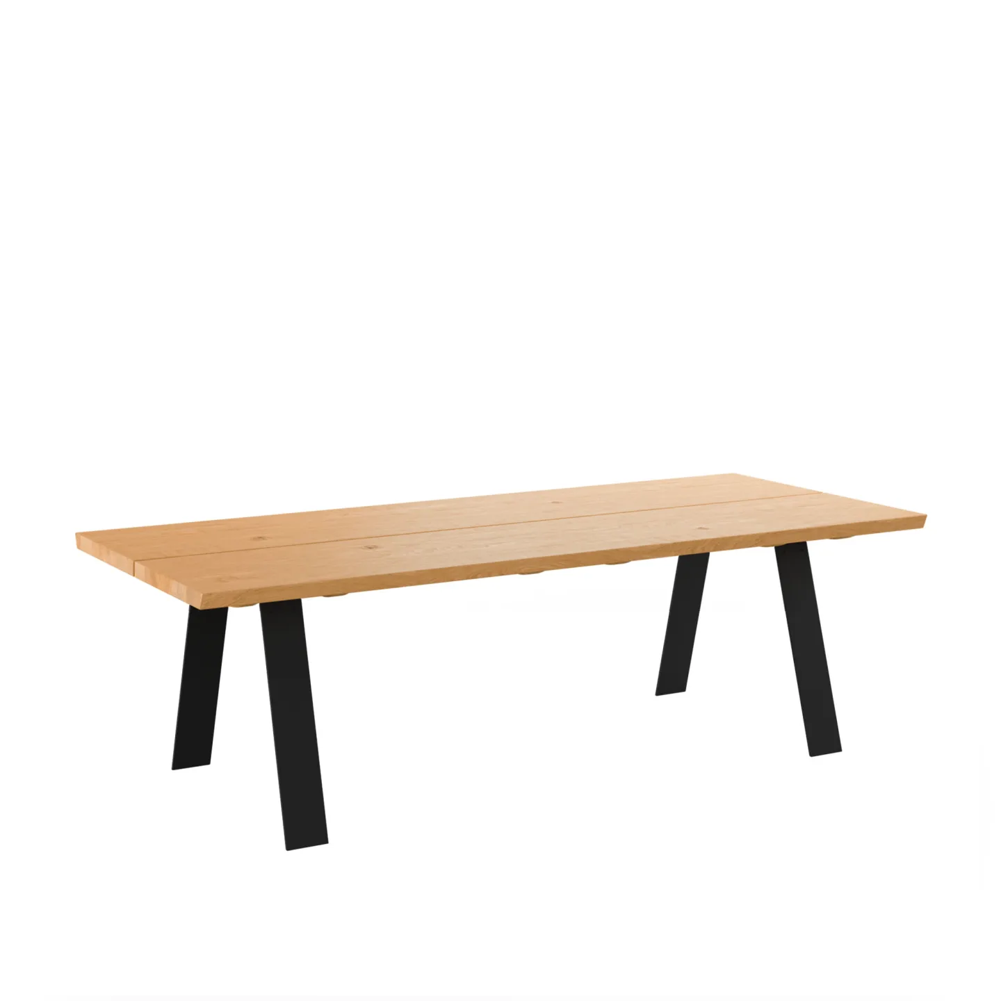 Naver Collection - GM 3200 Plank Bord, 240 x 100 cm, Skiva i Oljad valnöt, Utan tilläggsskiva, Underrede i svart pulverlackerat stål - Matbord - Nissen & Gehl