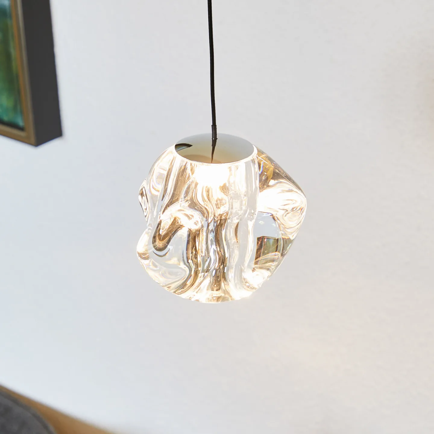 Ice Ball 1 Pendelleuchte Transparent - Loom Design - Wohnzimmer - Modern - Metall - Kugel