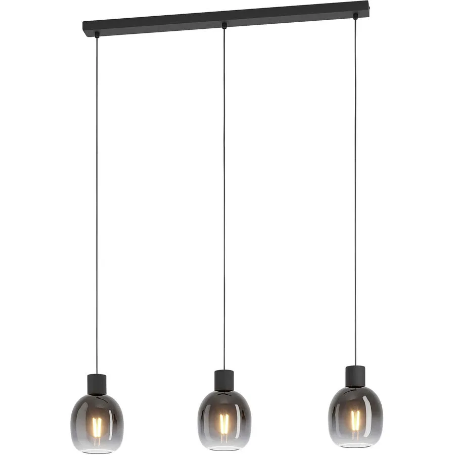 Pendellampe Gordon Schwarz Glas/Metall 145 cm 110 cm - Material: Metall/Glas