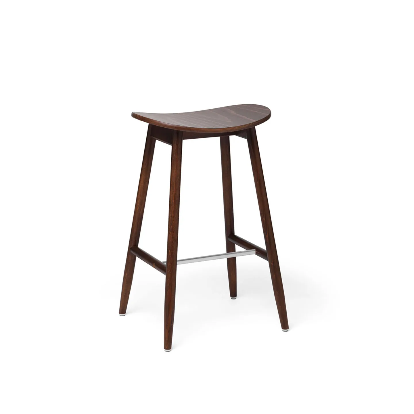 Massproductions - Icha Bar Stool Walnut Stained Beech H75 - Barstolar - Chris Martin - Träfärgad - Trä