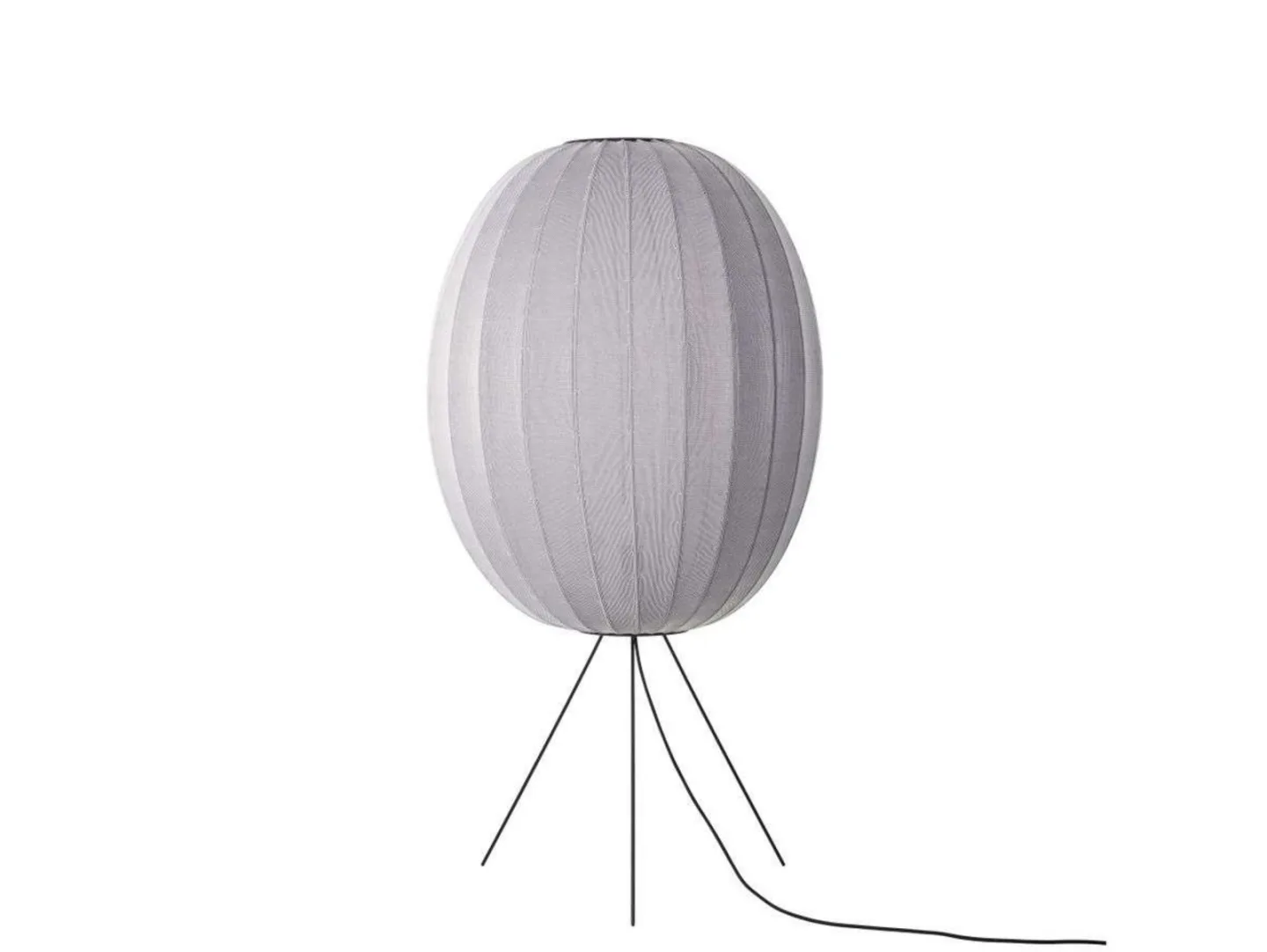 Knit-Wit 65 High Oval Stehlampe silber 130 cm - Made By Hand - Wohnzimmer - Aluminium