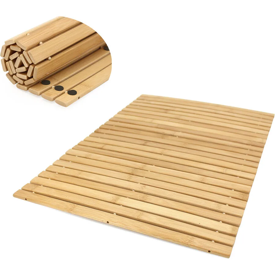 Badteppich Ivo Natur Bambus 60 x 40 cm Rechteckig