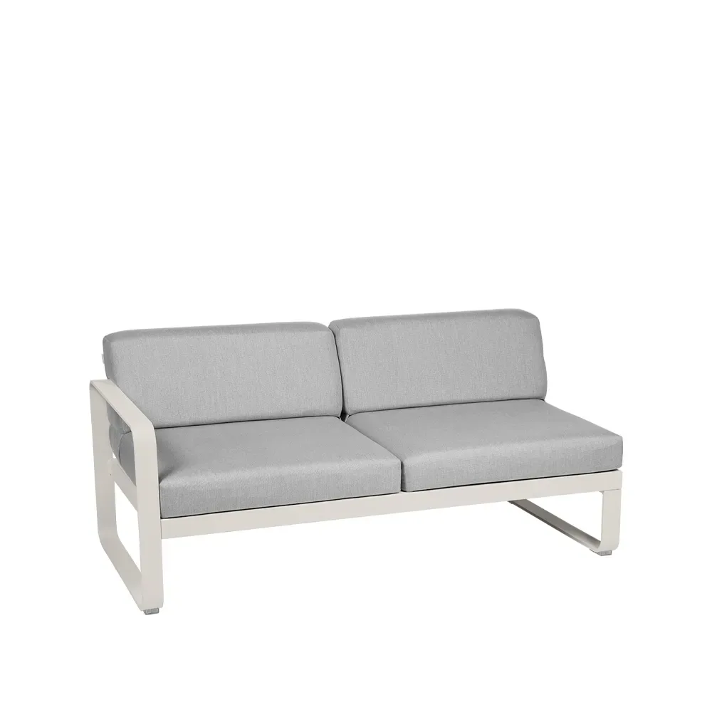 Fermob Bellevie Left modulsoffa 2-sits Clay grey (grå), flannel grey dyna