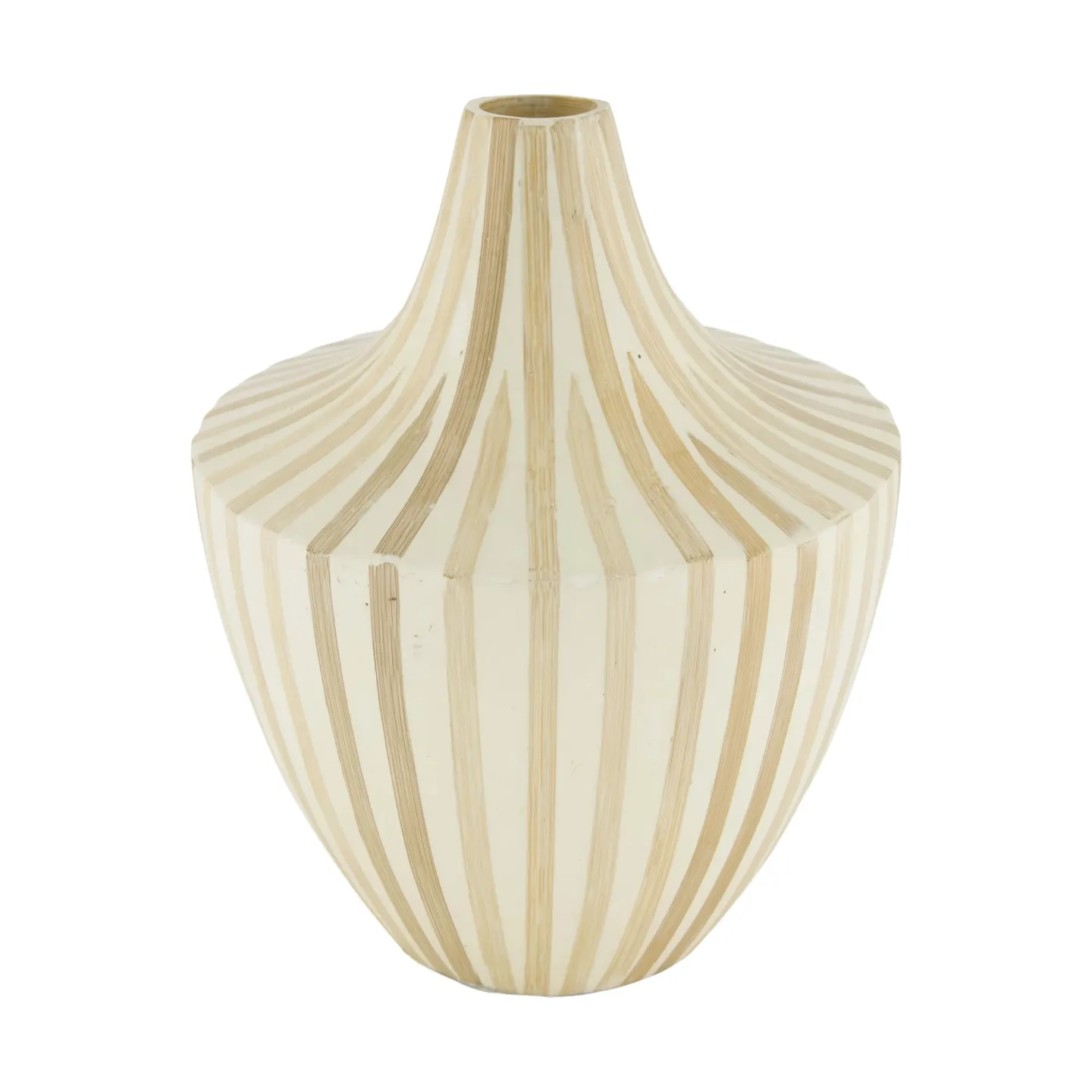 Decofinder Vase Bambus, Weiss | Schubiger Möbel