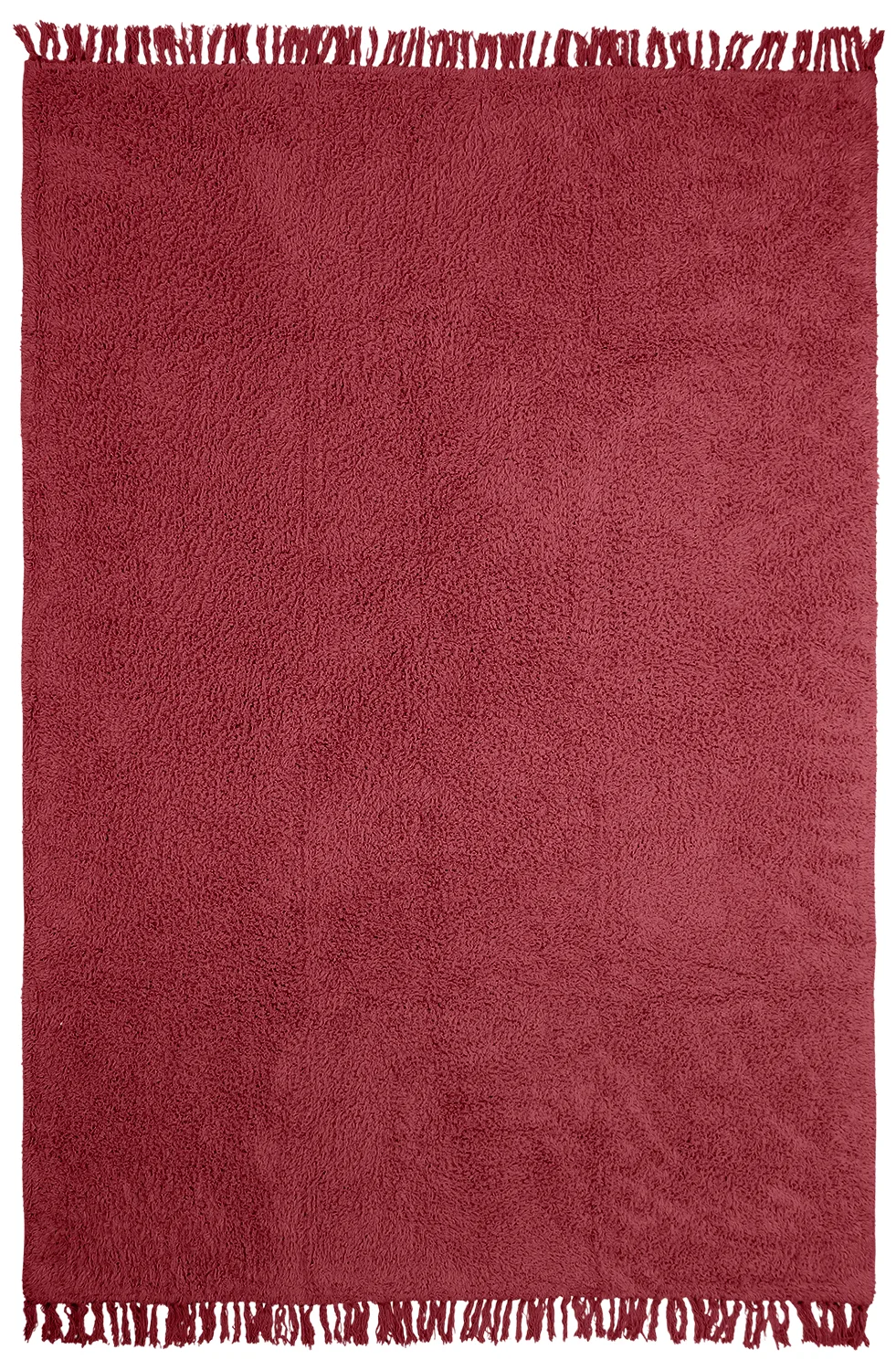 Ryetepper - Alba Natural Cotton Shaggy (burgunder) (Størrelse: 200 x 290 cm)