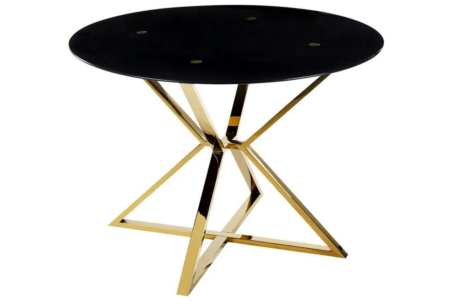 Hayder Matbord 105 cm Rund - Svart/Guld