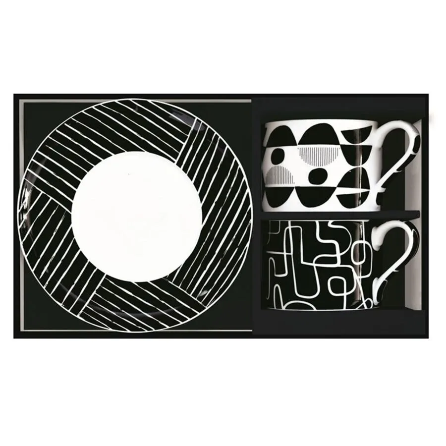 Kaffeetasse Easy Life Schwarz/Weiss Porzellan 0.24 l