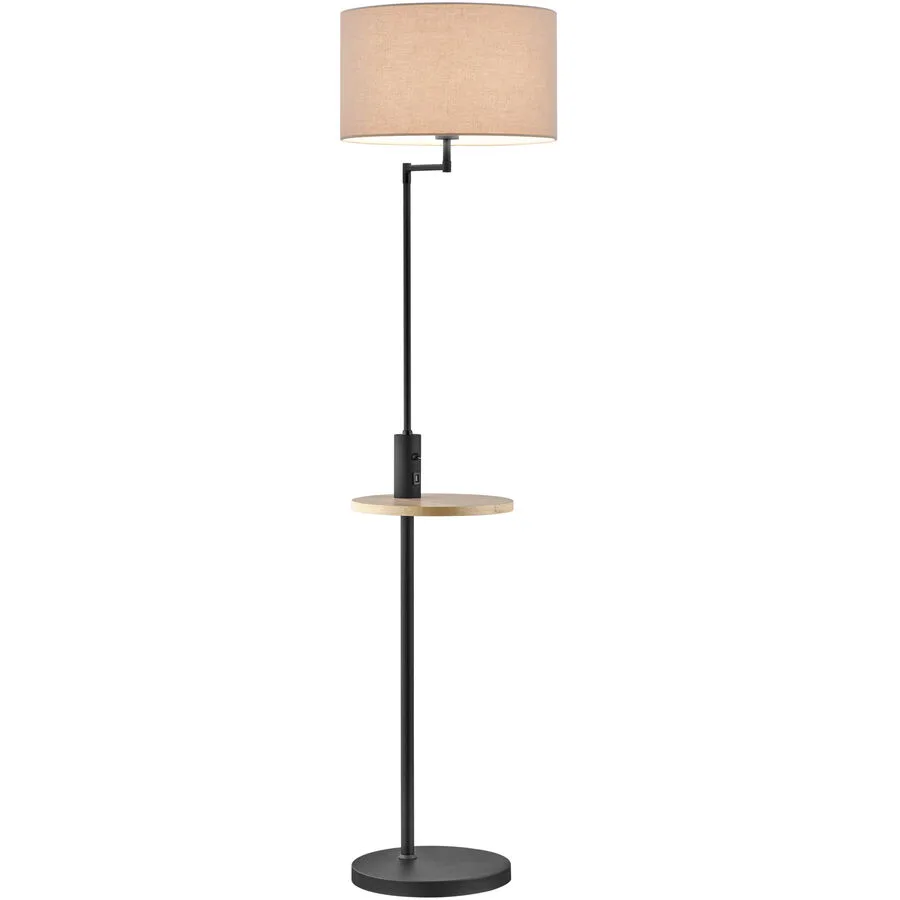 Stehlampe Rika Schwarz Metall 40 cm 160 cm - Farbe: Schwarz matt