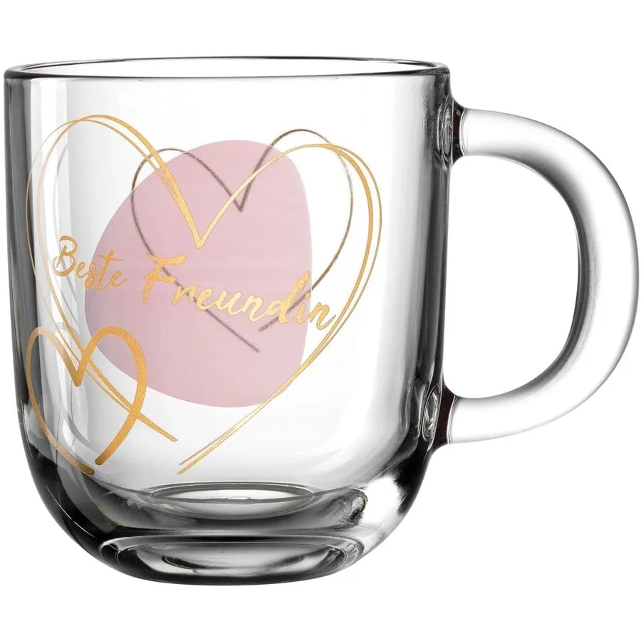Kaffeetasse Leonardo Gold/Transparent Glas 0.4 l
